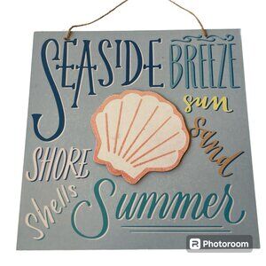 Sun Sand Summer Seaside Beach Cottage Sea SHELL Art Decor Wall Door Sign Decor